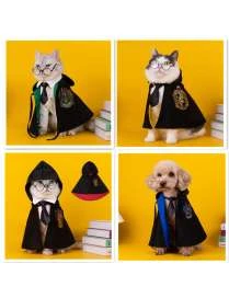 Mantello stile Harry Potter con stemma delle 4 casate per gatti e cani